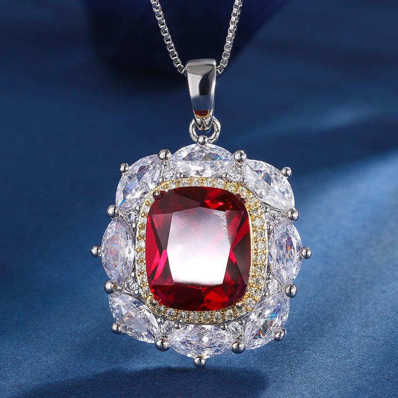 Bijoux Fond Cuivre Plaqué Or Couleur Simulation Trésor Lumière Luxe Couleur Séparation Ensemble Pendentif Bague 12 * 14