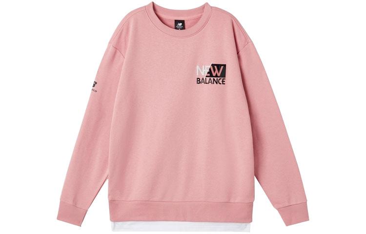 New Balance Sweatshirts Men's Pink Crew Neck Moderate Regular AMT11314-CYK