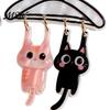 Creative Acrylic Cat Ornaments 1 Pair Cute Dangle Drop Earrings for Women, 2D Cartoon Kitten Sweet Girl Style Jewelry Hang on Clothes Hanger Earrings,