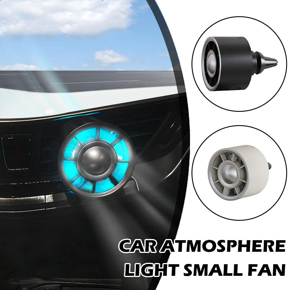 Vehicle-mounted Small Fan Air Conditioner Outlet Clamp Conditioner Colour Interior Usb Light Am J4V2