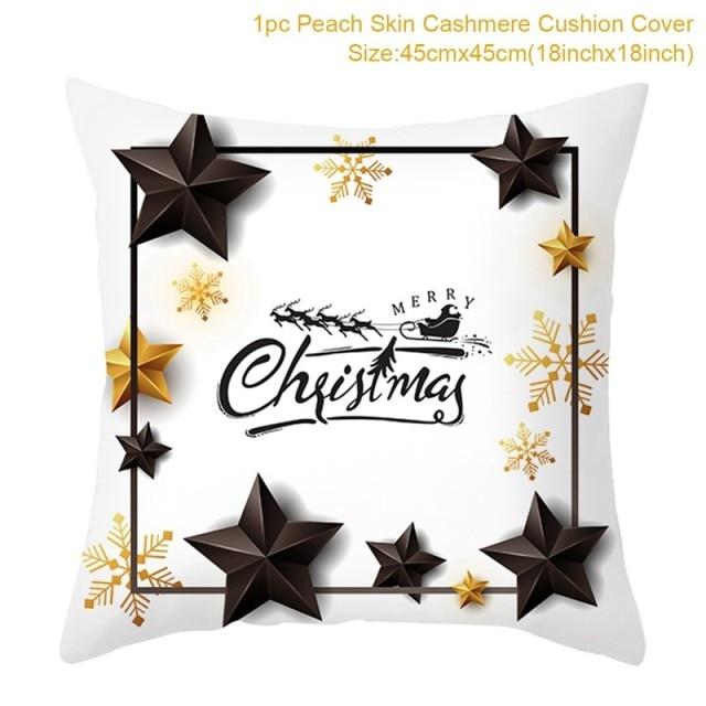 45cm Christmas Cushion Cover Navidad Merry Christmas Decorations For Home Xmas Noel Cristmas Ornaments New Year Gifts