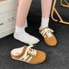 Baotou Slippers, Women Wear Red Heelless Size 34 Soft-soled Pregnant Women's Half Slippers Outside Summer.