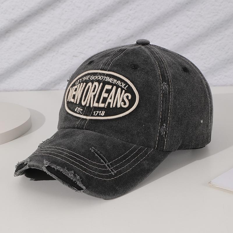 Spring Summer Vintage do old washed embroidered letter 1718 baseball cap soft top comfortable cotton visor
