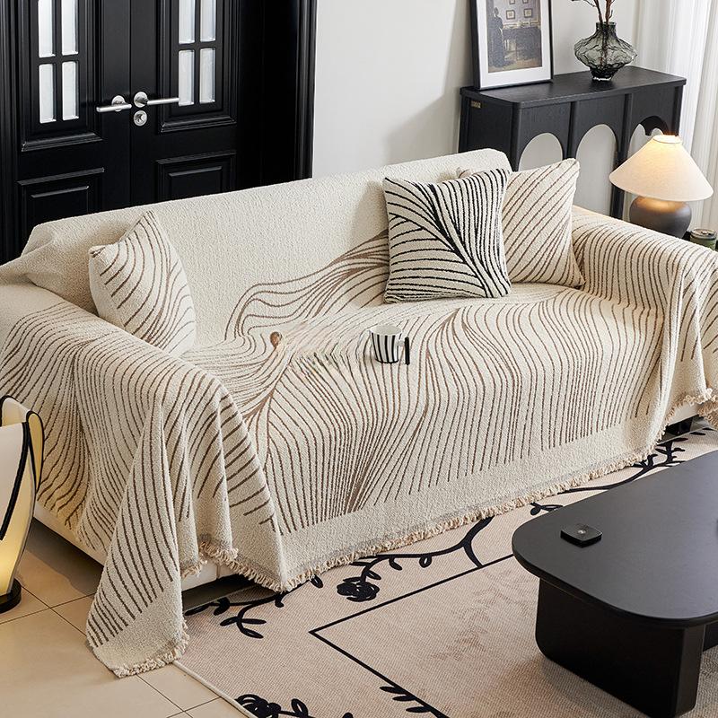Fabric Wool Yarn Strip Sofa Towel Four Seasons Universal Nordic Non-Slip Sofa Cover One-Piece Cover Baby Sling