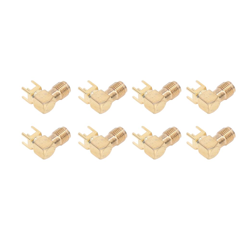 10Pcs RF Connector Panel Bent 90 Degree 4 Pin Antenna Base PCB Board End Coaxial Adapter SMAKWE