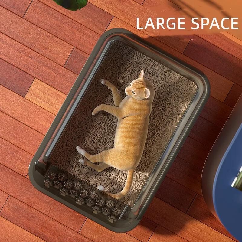 

Кошачий туалет большой емкости полузакрытый ящик с песком для кошек туалет для домашних животных анти-брызг подстилка для кошачьего туалета чистка ванны принадлежности для бассейна