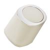 Desktop Trash Can Plastic Minimalist Design Mini Pressing Table Round Wastebasket for Office Beige