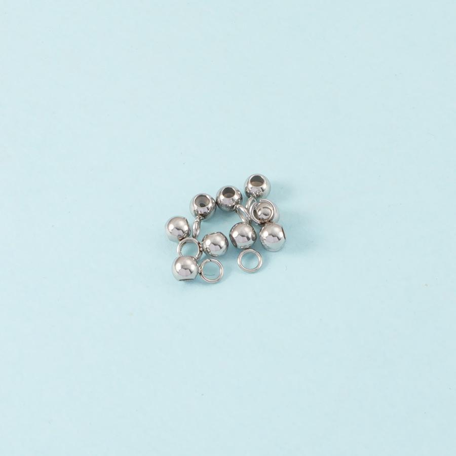 Adjustable Stainless Steel Bead Band Ring for DIY Jewelry Making