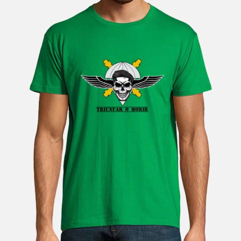 Bripac Paracaidista "Triunfar O Morir " T-Shirt Short Sleeve Casual Cotton O-Neck Summer Shirt Size S-3XL