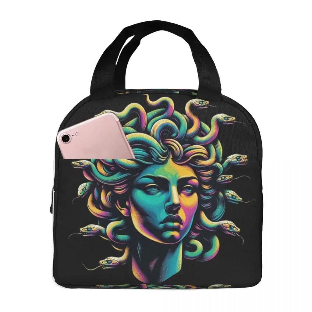 Design Medusa Gorgon Greek Mythology Insulated Lunch Bag for Kids School Cooler Thermal Food Box Tote Lunch Boxes Container