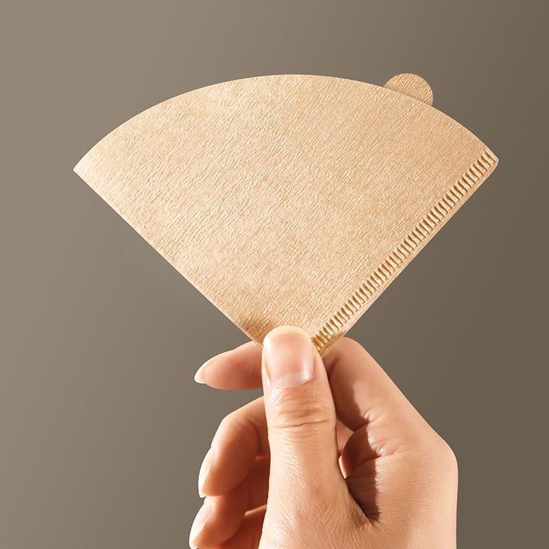 1PACK Hand Drip Coffee Filter Paper Cone Log Pulp V-Funnel Americano Coffee Machine Drip Filter Paper 1-2/2-4 Servings