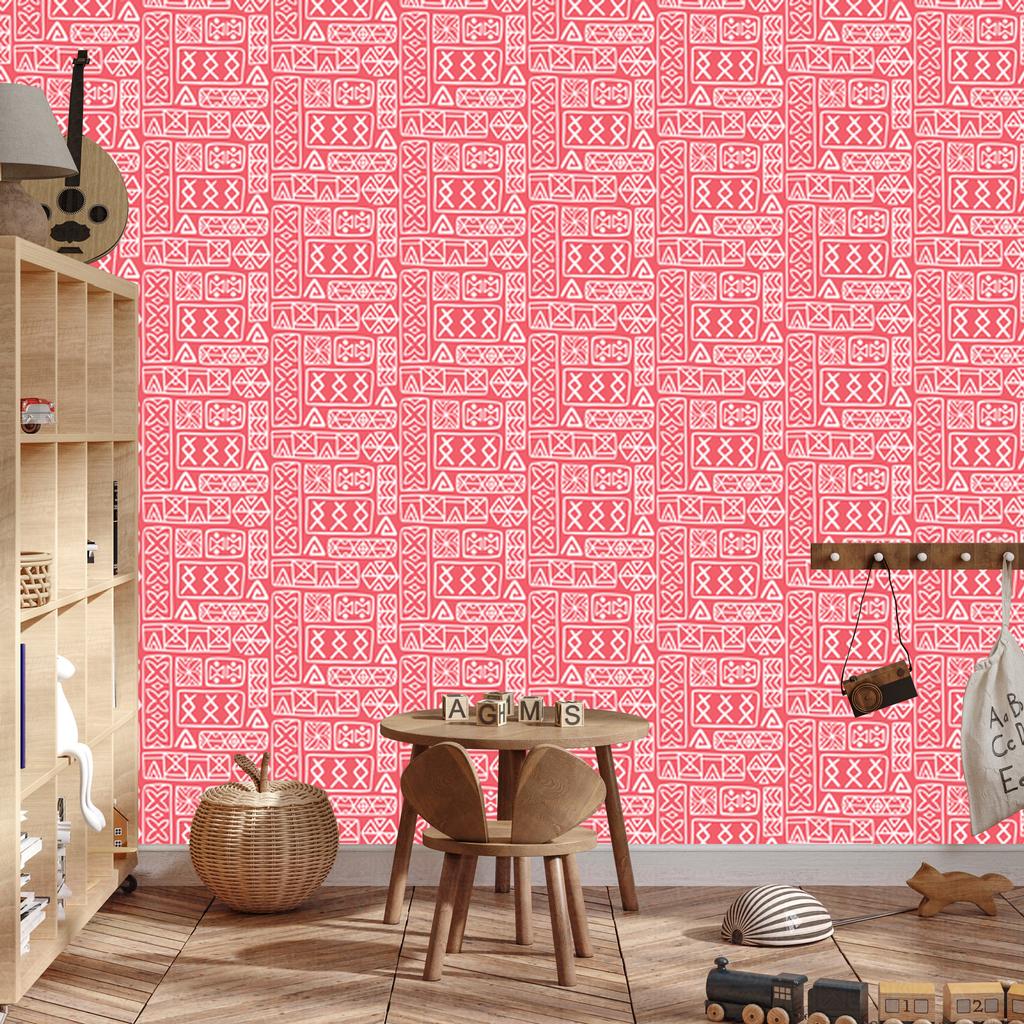 Polynesian Geometric Coral Pattern Wallpaper 50x1000