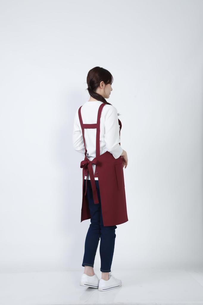 Bib Restaurant M [Seven Uniform] Apron, H-Shaped, GT7013, Unisex, Uniform, Wine,