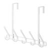 Home No Installation Metal 5 Hook Door Hanging Hooks for Bedrooms & Bathrooms Towels Clothes Hats Organizer Wallet Storage Shelf