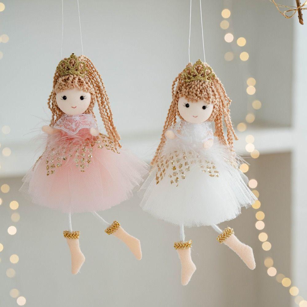 

Mesh Crown Angel Girl Pendant Cartoon Angel Girl Ornaments Xmas Tree Pendant Party Favors