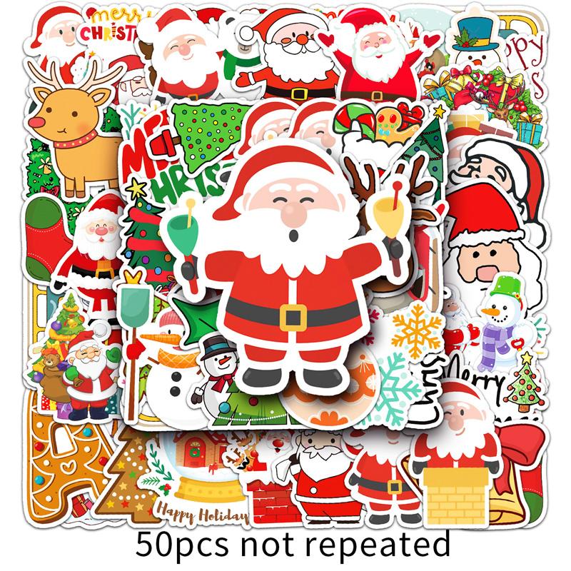 

50 шт., рождественские украшения, наклейки с узором, Vtuber, наклейки для багажа, наклейки на кружку, декоративные наклейки для ноутбука