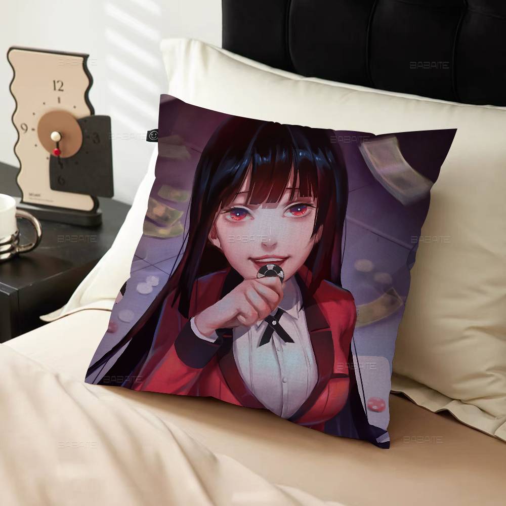 Japanese Manga Kakegurui Pillow Gift Home Office Decoration Bedroom Sofa Car Cushion Cover Case 45X45