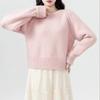 Autumn and winter new lazy wind thickened round neck short gray sweater women's inner knitted sweater small top