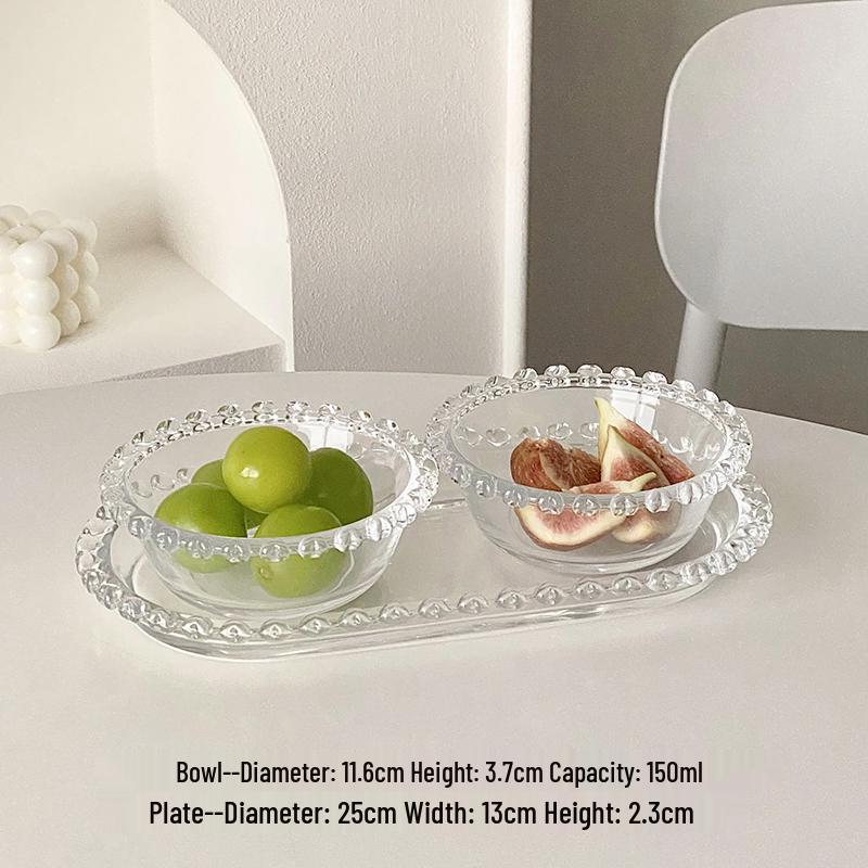 Retro Liebesherz Obst Glasplattenserie – Frühstücks-, Kuchen- und Dessertplatte