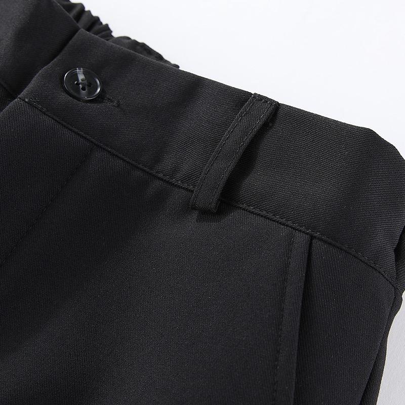 Wrinkle Free Thick Fleece Warm Solid Color Kids Formal Suit Trousers