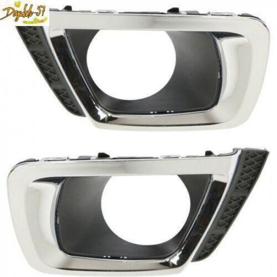 2PCS L+R Fits For Subaru Forester 2014-2017 Front bumper Fog Light cover Trim