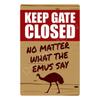 Vintage Metal Tin Sign Keep Gate Closed Funny Dog Horse Cat Sayings Wall Art Animal  Lawn Garden Yard Decor