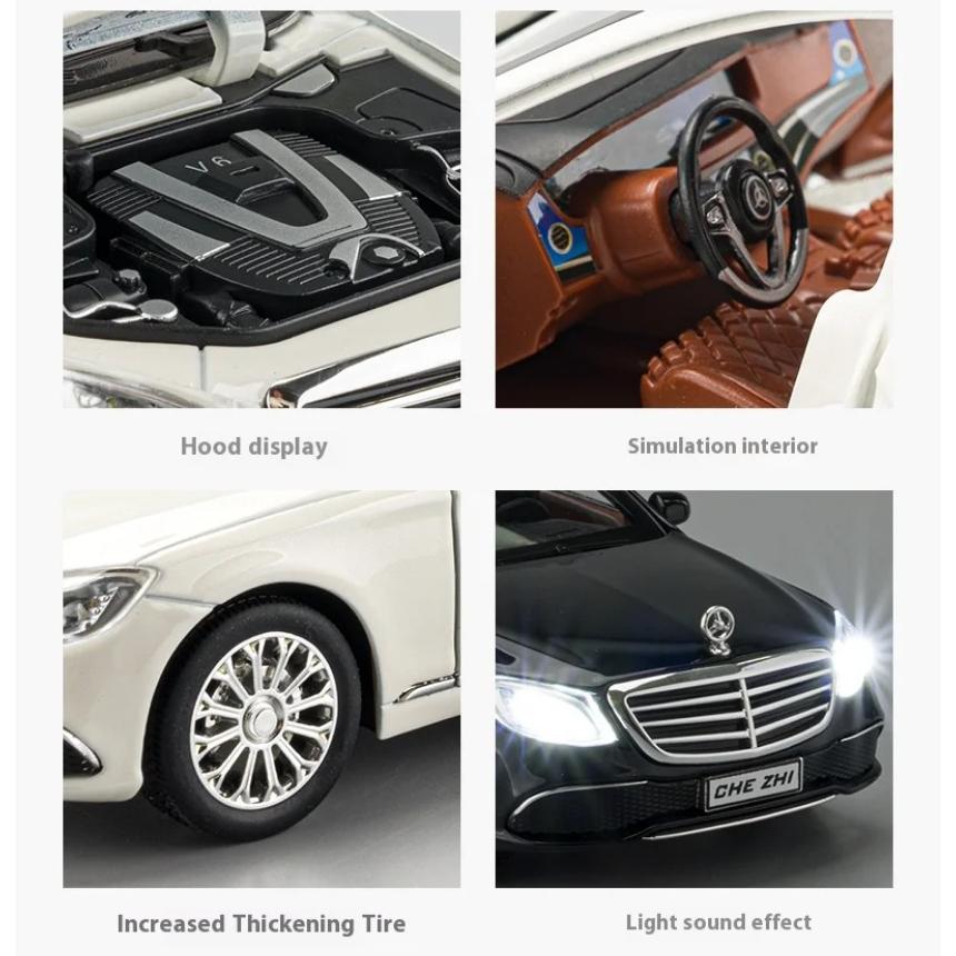 1/24 Scale BENZ E300 Alloy Car Mold Ornament Metal Die Cast Sedan Car Model Boy Gift Sound and Light Children Simulated Toy Car