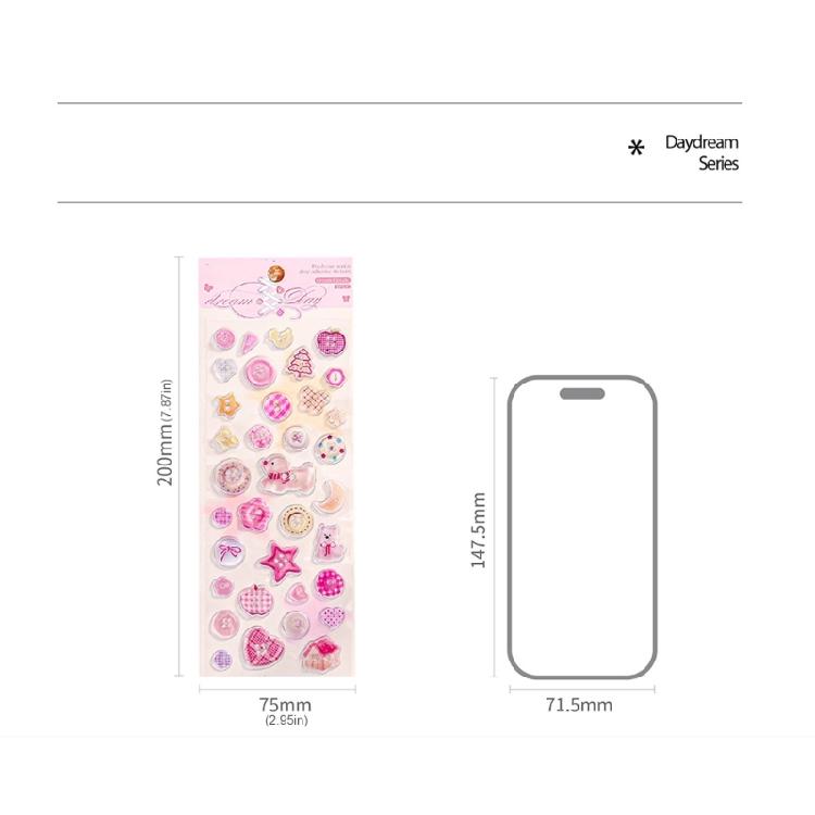 Geprägter Dekorativer Aufkleber Wasserfester Klebe-PVC-Aufkleber für Notizbuch, Tagebuch, Planer, Scrapbooking, Fotoalbum