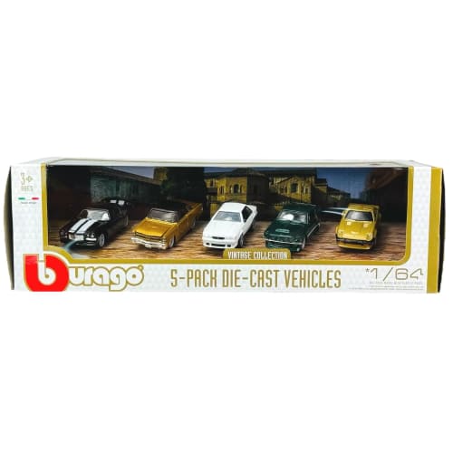 Bburago 1/64 Scale Vintage Collection Set of 5 Diecast Model Cars (18-59150 VA)