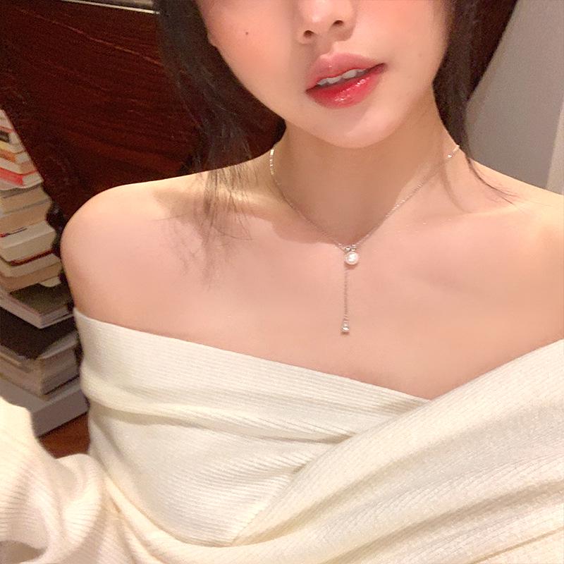 Mermaid's Tears Pearl Choker - Women's Luxury Clavicle Necklace & Sweater Chain