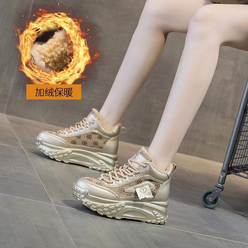 Special canvas dad shoes women's 2025 autumn new casual shoes French round head thick sole heightening casual sports shoes