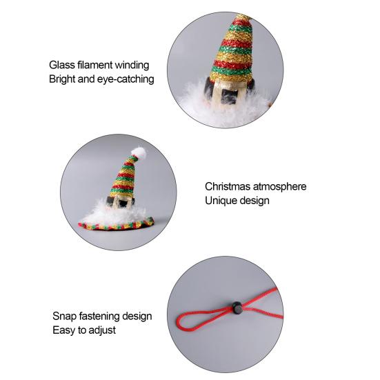 Cat Christmas Hat Pet Glittery Golden Xmas Hat Puppy Hat with Feathers for Cats And Small Dogs Photo Prop Festive Dress-up