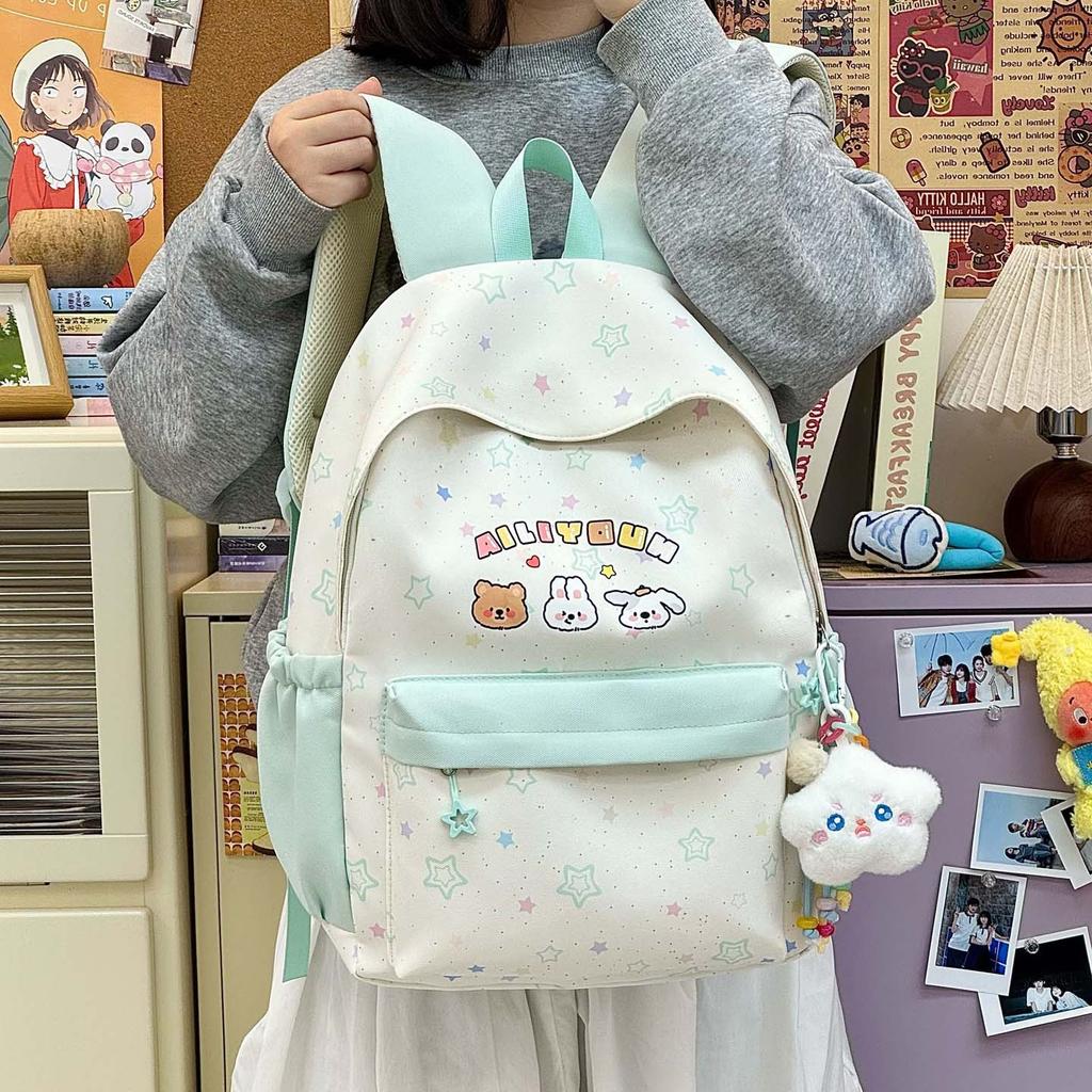 Schoolbag Korean ins printed schoolbag high value large capacity backpack Mori small fresh primary and secondary school students cute backpack