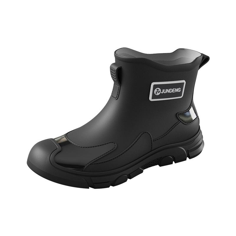 Cross-Border Fashion Men's Short Rain Boots - Trendy, Cool, Warm Rubber Wading Shoes for Outdoors