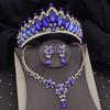 Wspaniałe Kryształowe Zestawy Biżuterii Ślubnej dla Kobiet Tiara Korona Naszyjnik Kolczyki Zestawy Ślubne Bal Maturalny Panna Młoda Dubaj Zestawy Biżuterii Konkurs