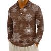 Men's Casual Christmas Print Button Long Sleeve Shirt