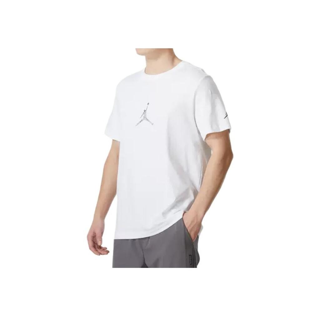 Jordan American Vintage Logo Print Crew Neck T-Shirt With Regular Sleeves Men Tops White FN5989-100