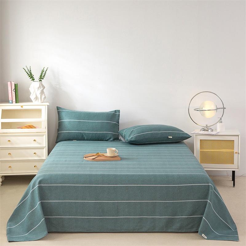 Pure Cotton Thick Bed Sheet Single Piece Bedding Set For Students Dormitory Soft Cool Bed Sheets With Pillowcases 3 Piece Set
