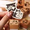 Charming Cats Themed Miniature Wood Stamps Adorable Cats Shape Stamp For Handmade Journal Card And Artistic Decorations