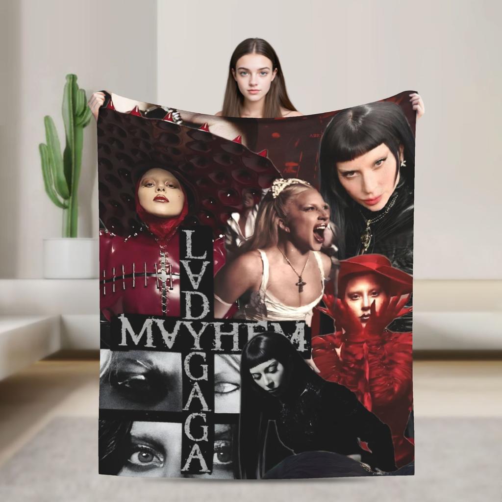 Lady Gaga Mayhem 2025 Album  Blanket  Super Soft Plush Bedding Throws For Couch Chair Travel Flannel Bedspread Bed Cover