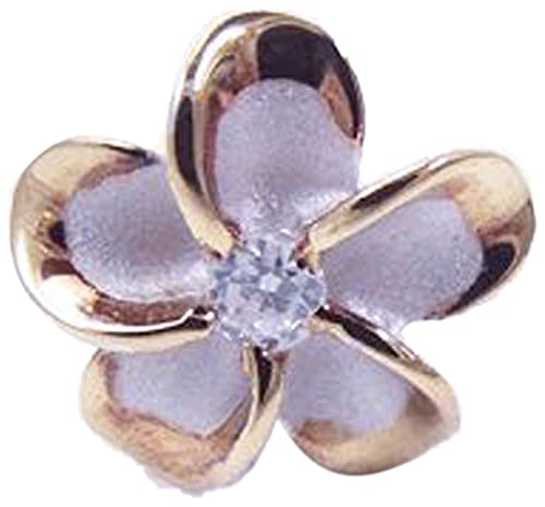 

Серьги Гавайские украшения Желтое золотое покрытие Plumeria Прозрачный кубический цирконий 1 см Ювелирные изделия [LocoMocoAloha] [Подлинный продукт]