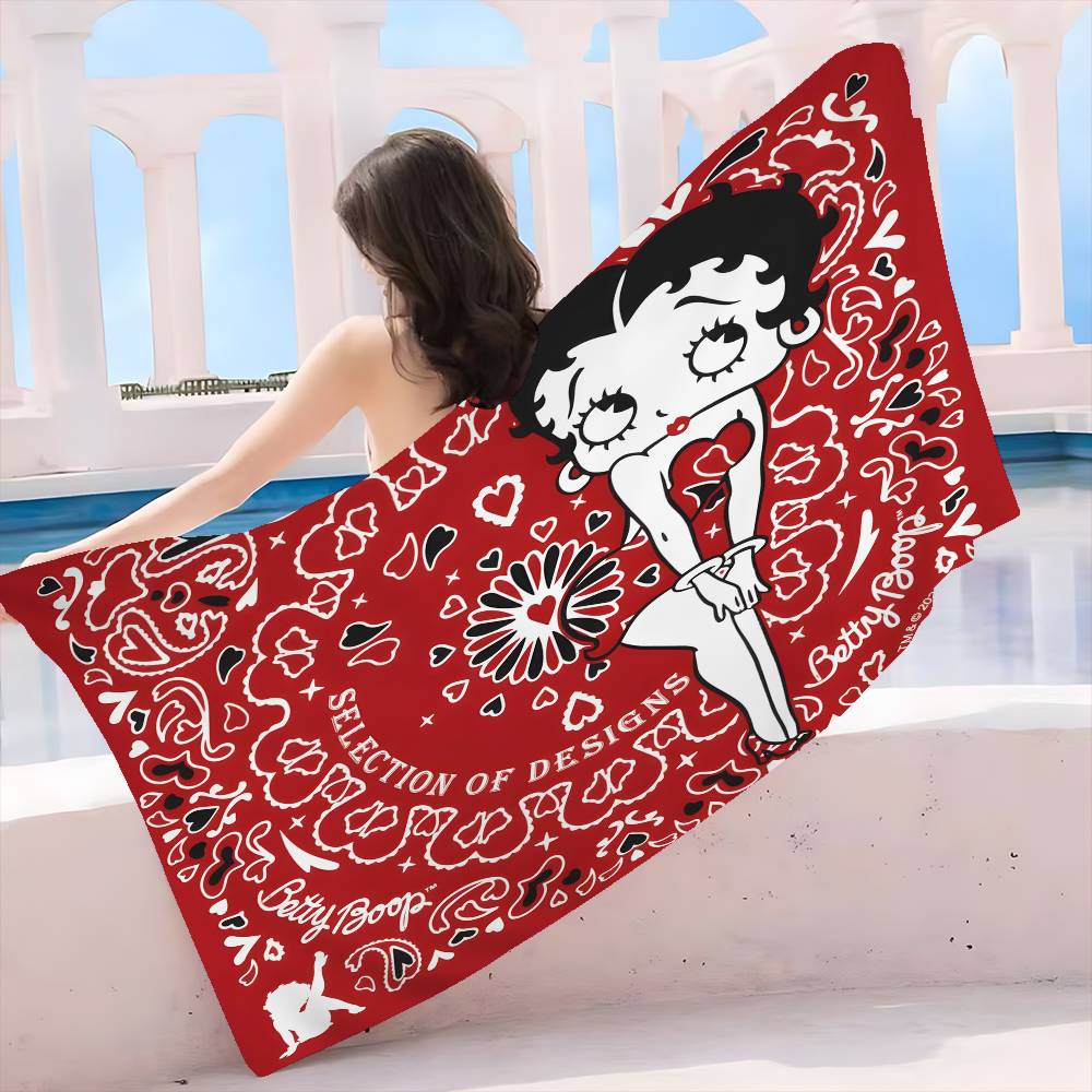 Anime B-Bettys B-Boops Microfiber Beach Towel Absorbent Quick Dry Soft Yoga Swimming Resort Mountain Climbing Towel