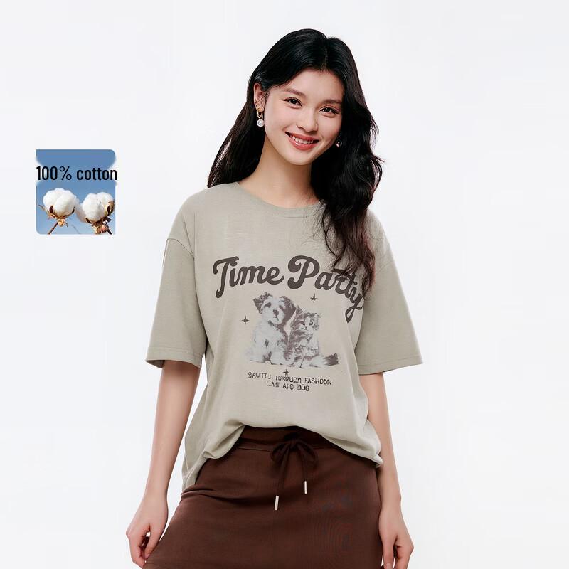 

Простая круглая футболка Aqiu Yiren M