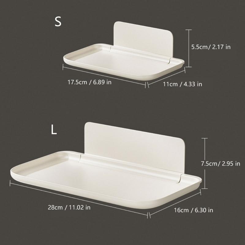 Multipurpose Folding Wall Shelf Water Resistant Plastic Storage Rack For Kitchen Bathroom And Bedroom
