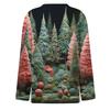 Women's Fashion Casual Slit Hem Round Neck Long Sleeve Loose Christmas Printed T-Shirt Ladies Top