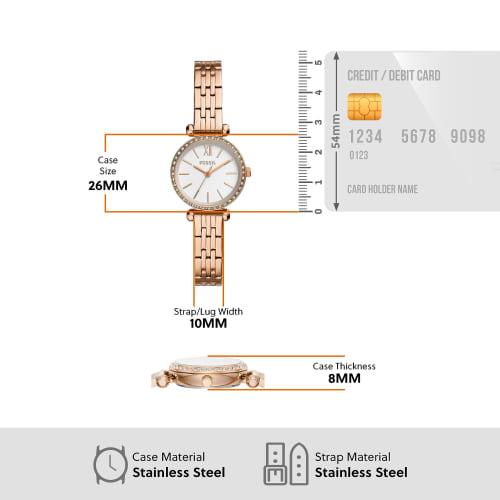 Fossil TILLIE MINI BQ3502 Women's Pink Gold Watch