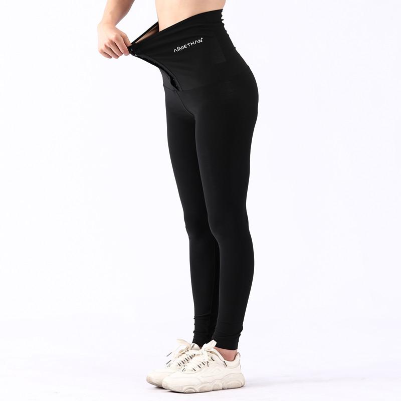 Set Pantaloni Sport de Modelare pentru Femei 9 Minute - Control Abdomen, Croială Strânsă, Design cu Nasturi