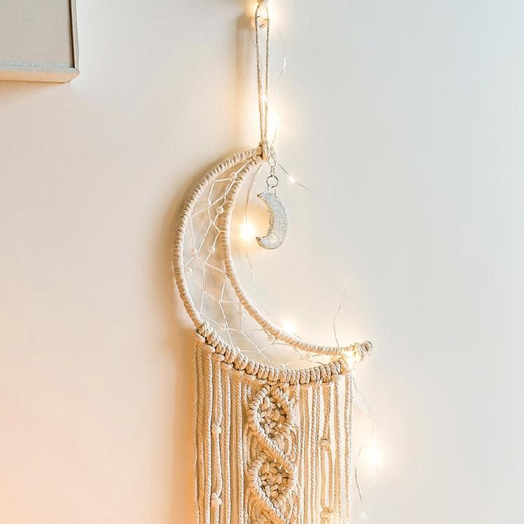Handmade Dreamcatcher Metal Ring Macrame Moon Hoop Dream Catcher Frame Circle
