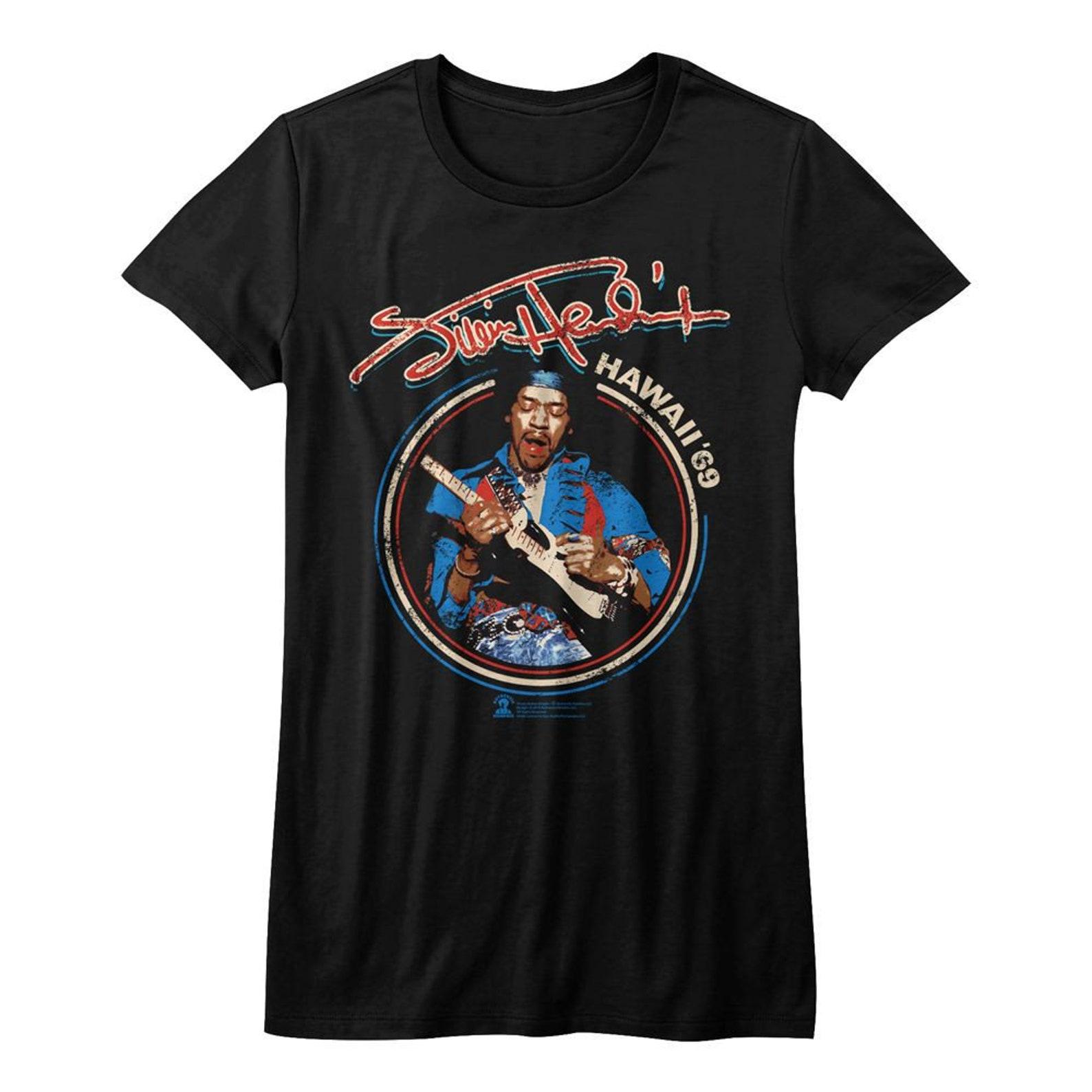 Jimi Hendrix UK Tour 69 Black Junior Women s T-Shirt 2XL
