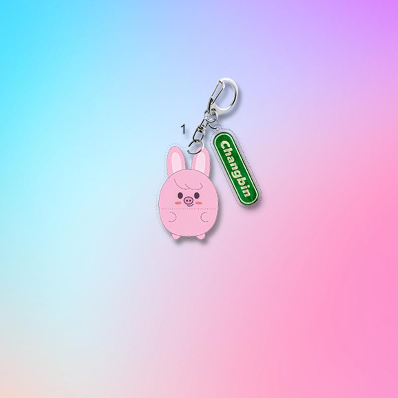 8pcs Stray Kids Acrylic Keychain with Member Name Charm, Cute Chubby Characters Bag Pendant, STAY Fans Kpop Accessory